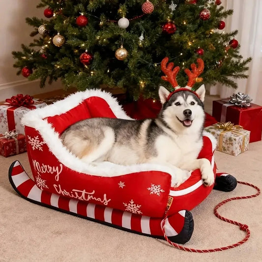 Soft holiday pet sofa with non-slip base