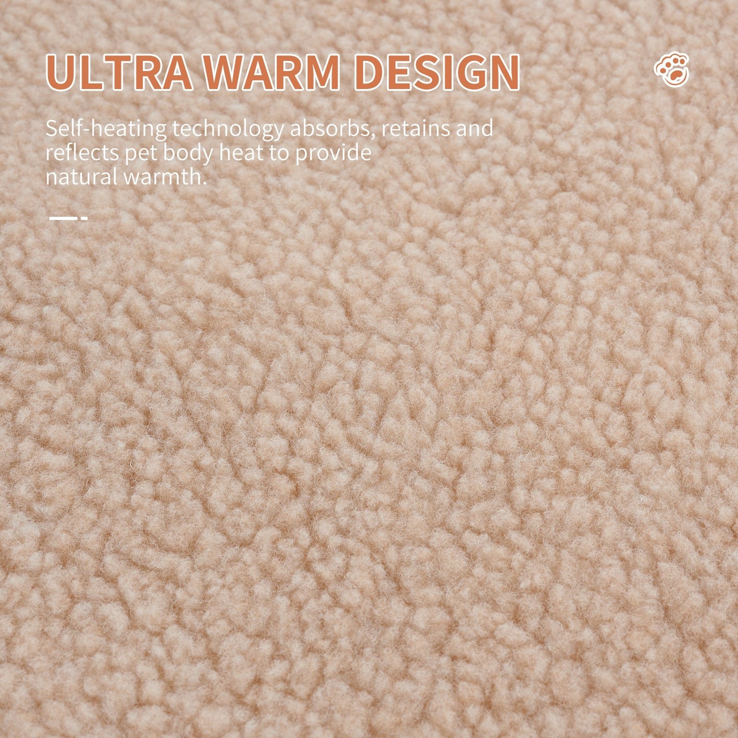 

Energy-free warming pet mat with plush cover