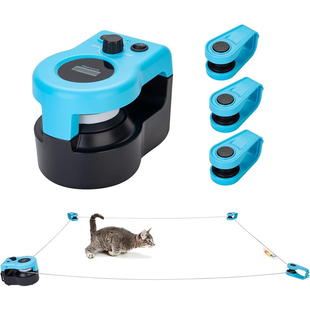 

Remote-controlled cat toy promoting exercise and fitness