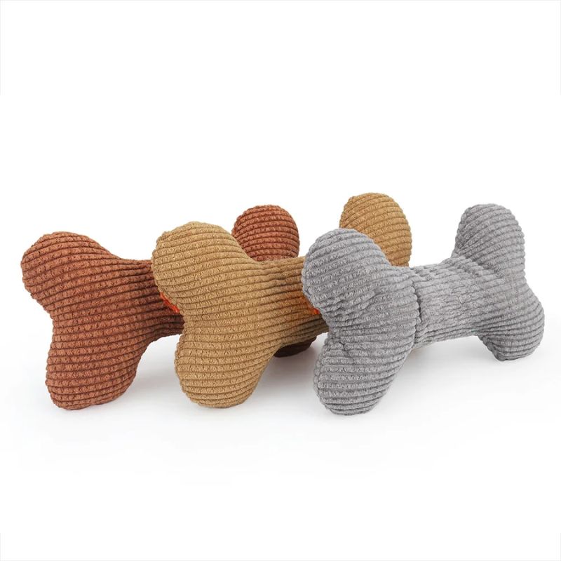Bone Squeaky Plush Dog Toy 