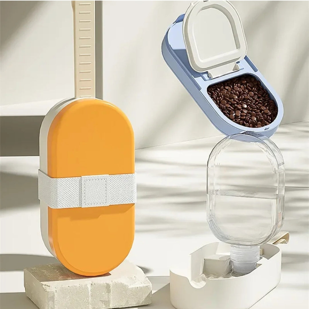 

Yellow and blue portable pet water bottle for cats 