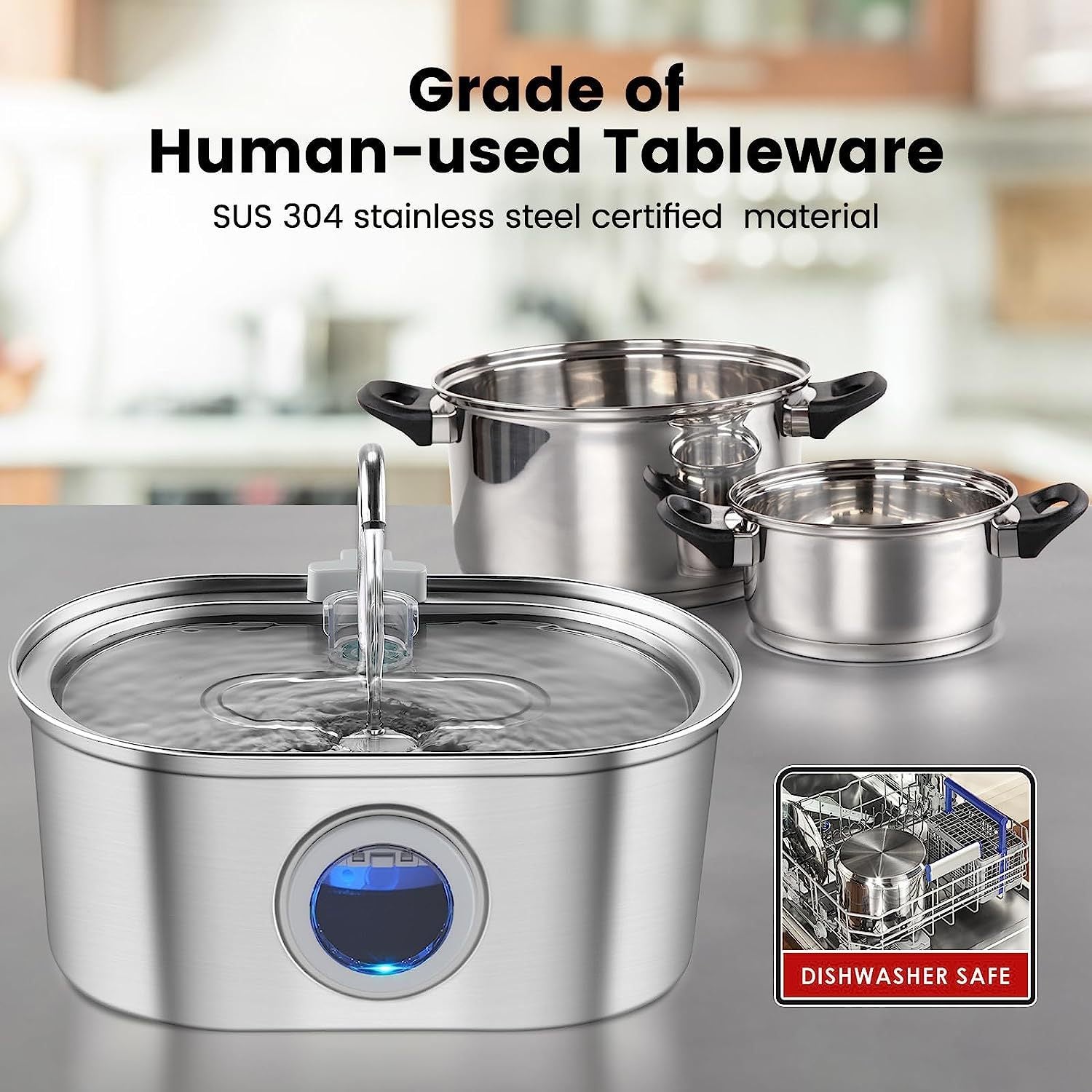 

Dual filtration pet water fountain with carbon filter