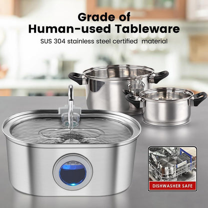 

Dual filtration pet water fountain with carbon filter