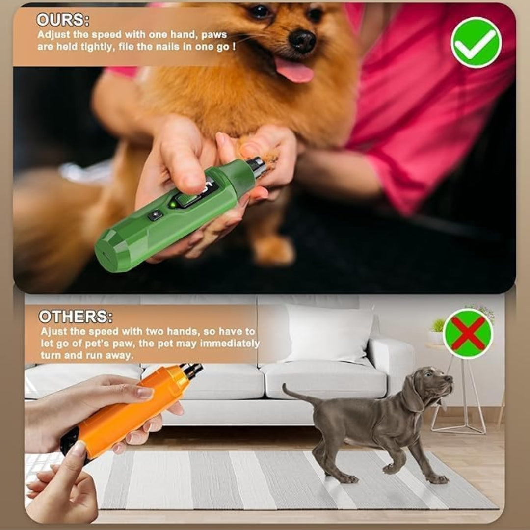 

Single-handed operation pet nail grinder with precision control