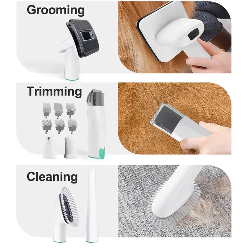 Grooming clippers with vacuum

