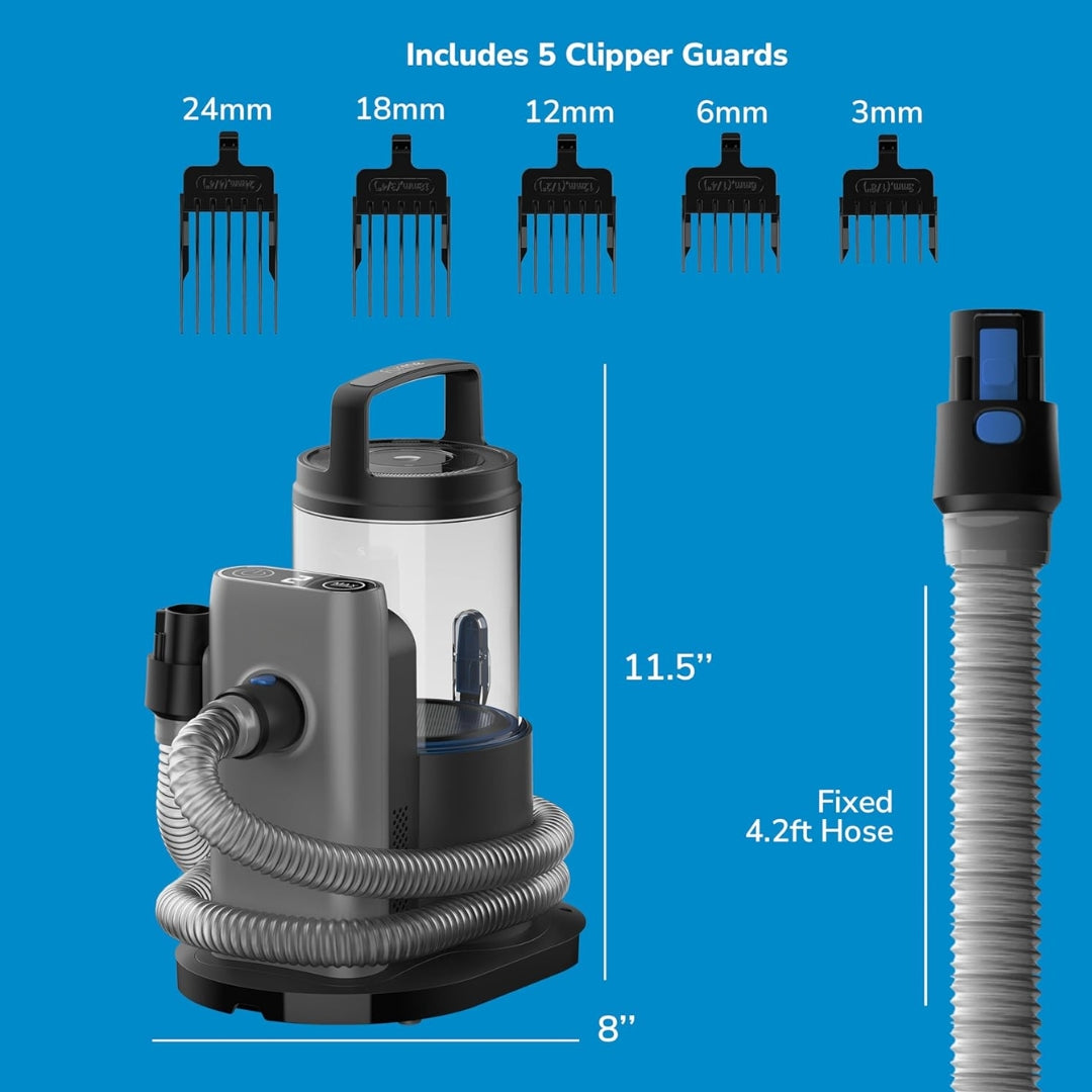 

Compact portable pet grooming vacuum system