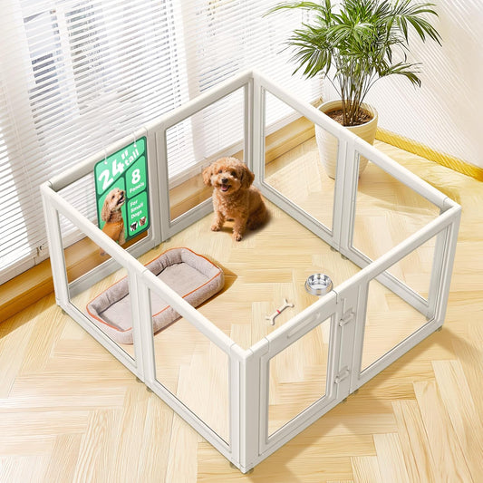 Clear acrylic indoor dog playpen for small dogs