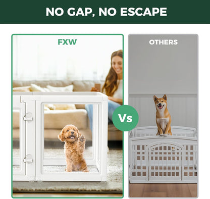 Escape-proof acrylic dog pen with seamless panels