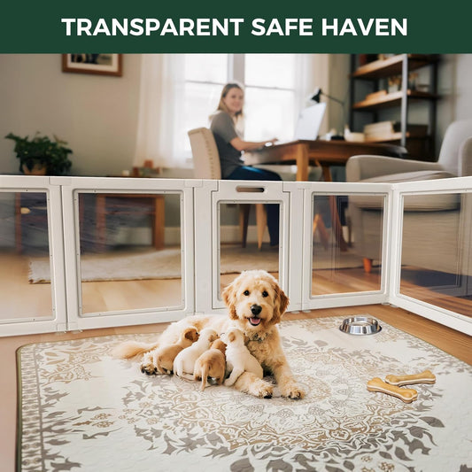 

AuraSpace transparent puppy enclosure with divider