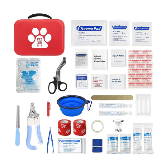 

Dog and cat emergency medical kit with durable case
