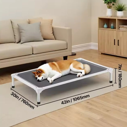 

Large dog raised cot with mesh surface