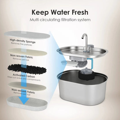 304 stainless steel cat water fountain with filters