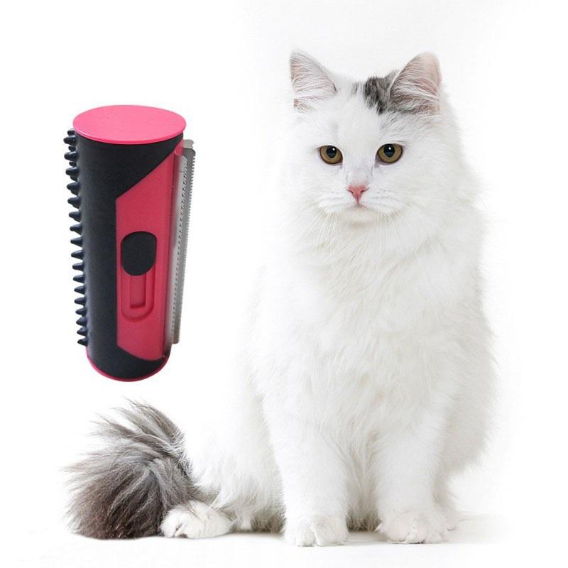 2-in-1 Pet Grooming Brush – Dog & Cat Deshedding Hair Removal Tool