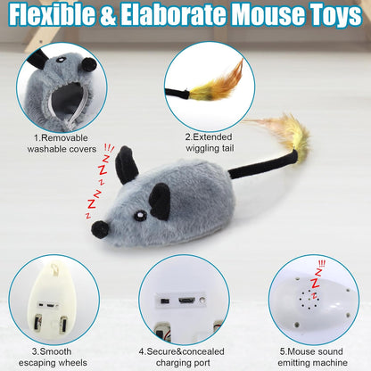 

Durable gray mouse toy for dogs and cats