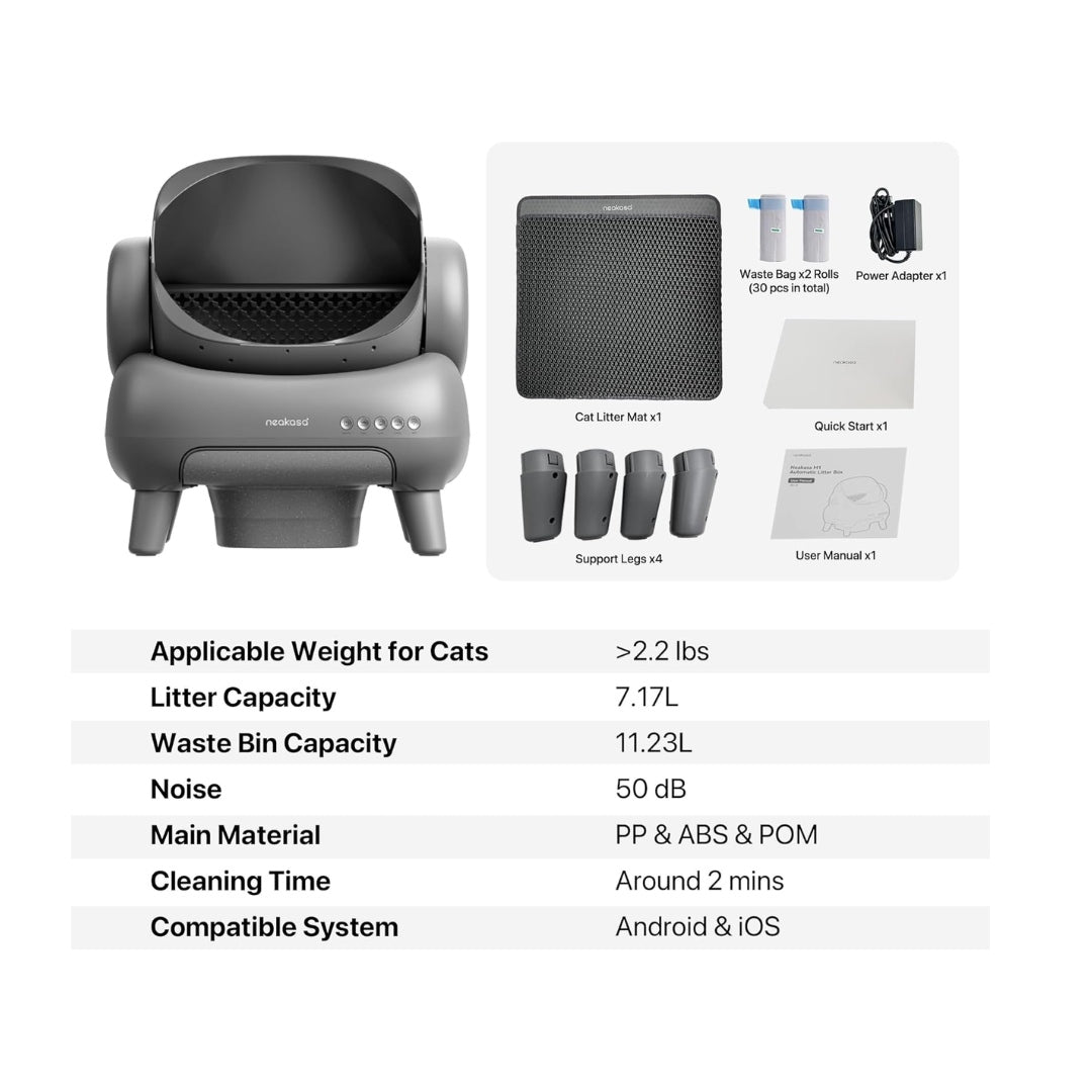 

Quiet automatic cat toilet with smart modes