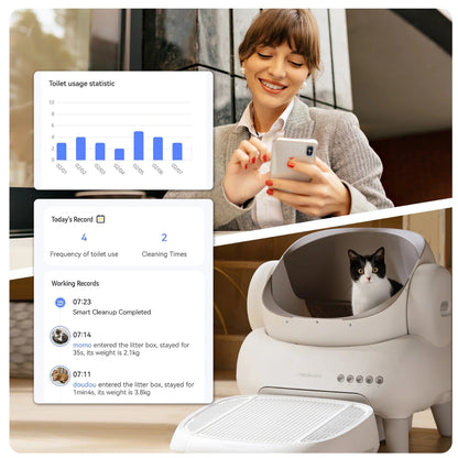 M1 Smart Automatic Cat Litter Box – Low-Noise, Odor-Control, App-Controlled Self-Cleaning System