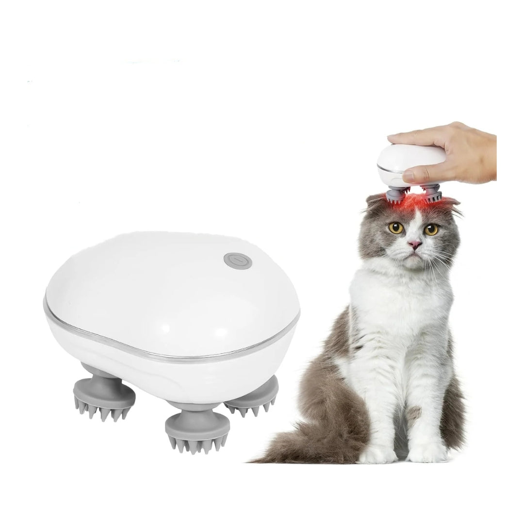 Electric pet massager with silicone rotating heads