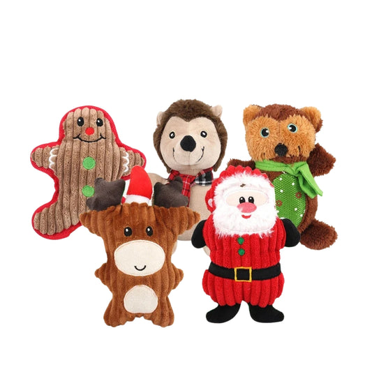 Christmas squeaky plush toy for small dogs