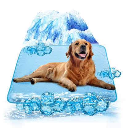 Dog Cooling Mat – Breathable Ice Silk Pet Bed for Summer, Dual-Sided Washable Cooling Blanket