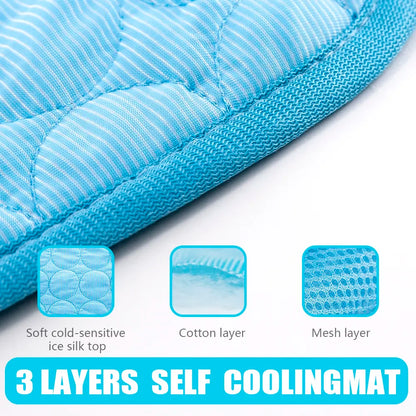 Dog Cooling Mat – Breathable Ice Silk Pet Bed for Summer, Dual-Sided Washable Cooling Blanket