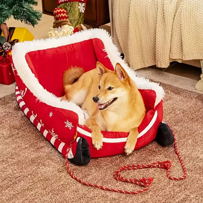 Christmas pet sofa placed in living room
