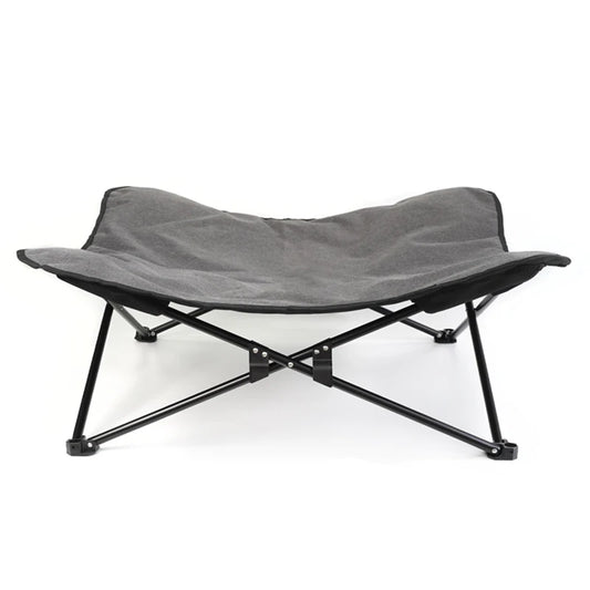 Foldable elevated pet bed for outdoor camping
