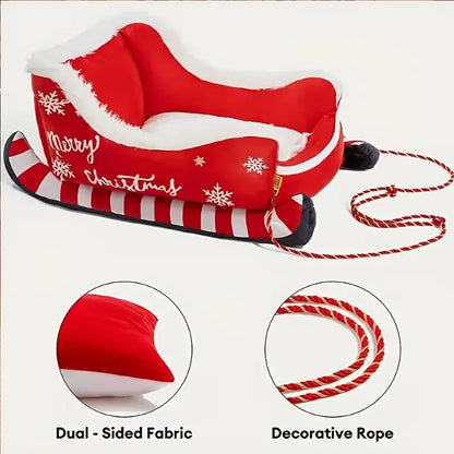 

Cute sleigh-style pet bed with fluffy interior