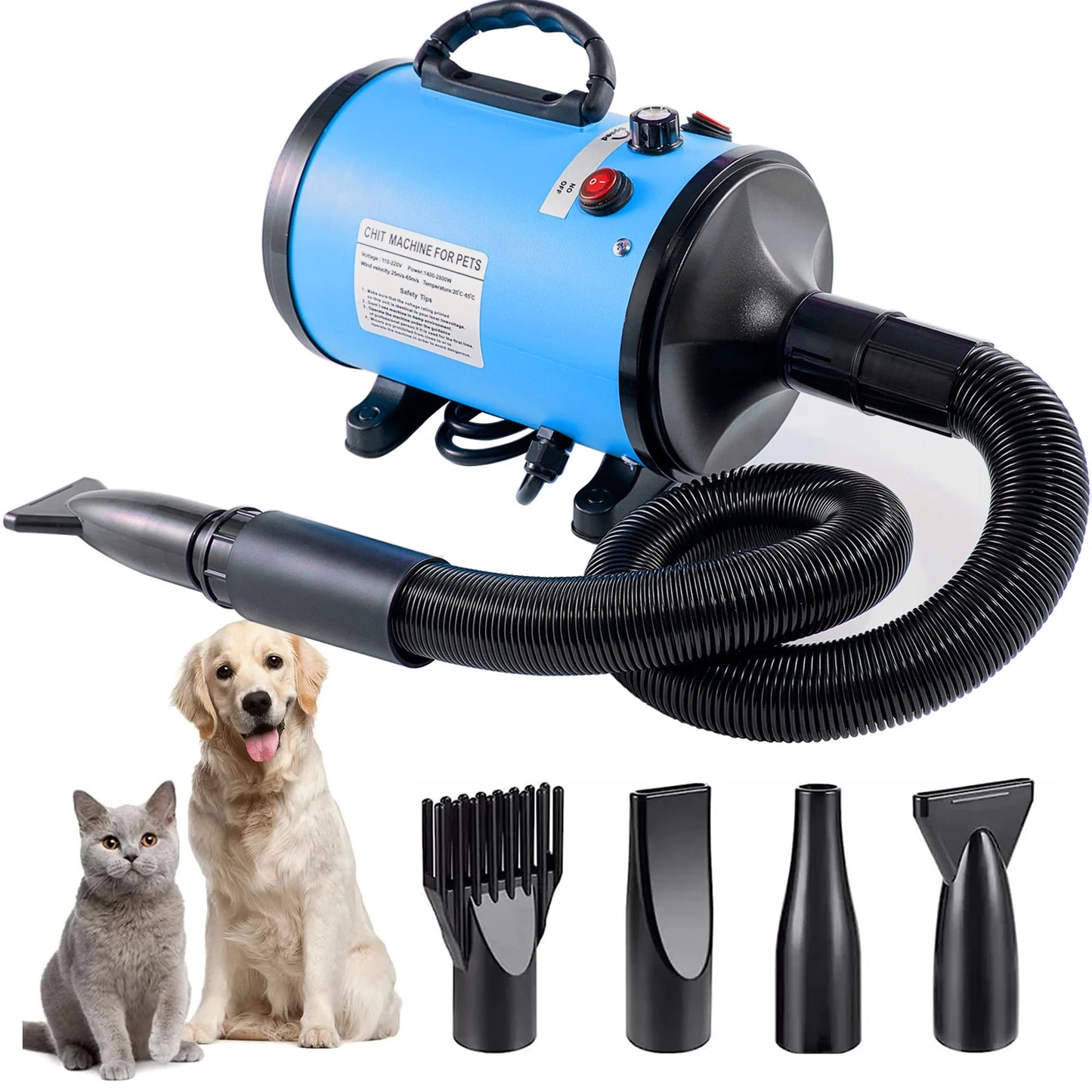 

Lightweight 2800W pet dryer for easy pet grooming