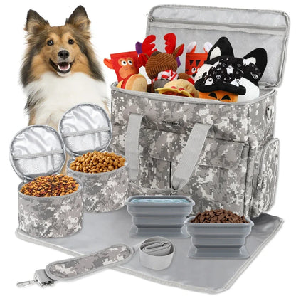Multi-function pockets pet travel set

Dog travel bag for hiking and outdoor trips