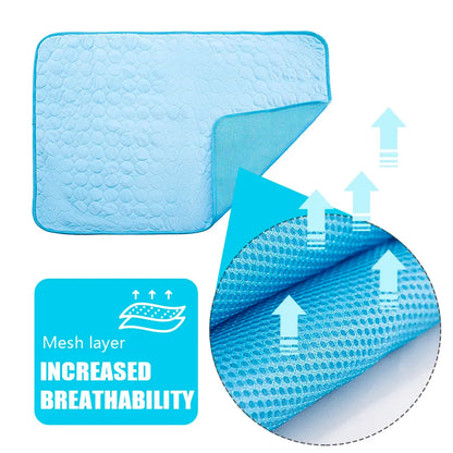 Dog Cooling Mat – Breathable Ice Silk Pet Bed for Summer, Dual-Sided Washable Cooling Blanket