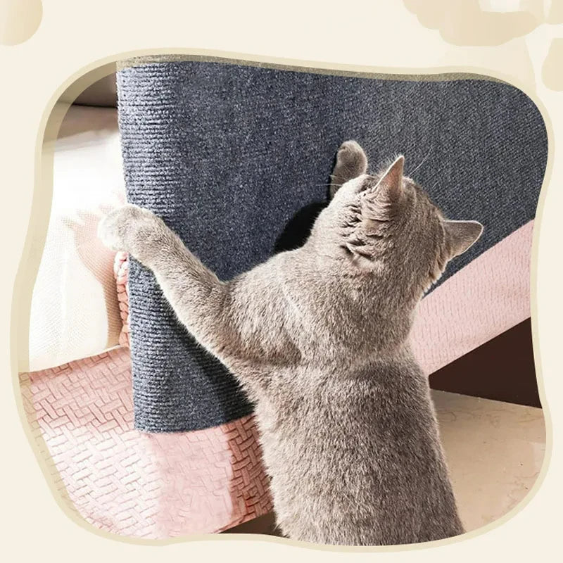 

Cat using non-woven sofa scratching mat
