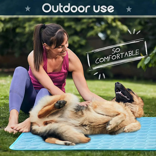 Dog Cooling Mat – Breathable Ice Silk Pet Bed for Summer, Dual-Sided Washable Cooling Blanket