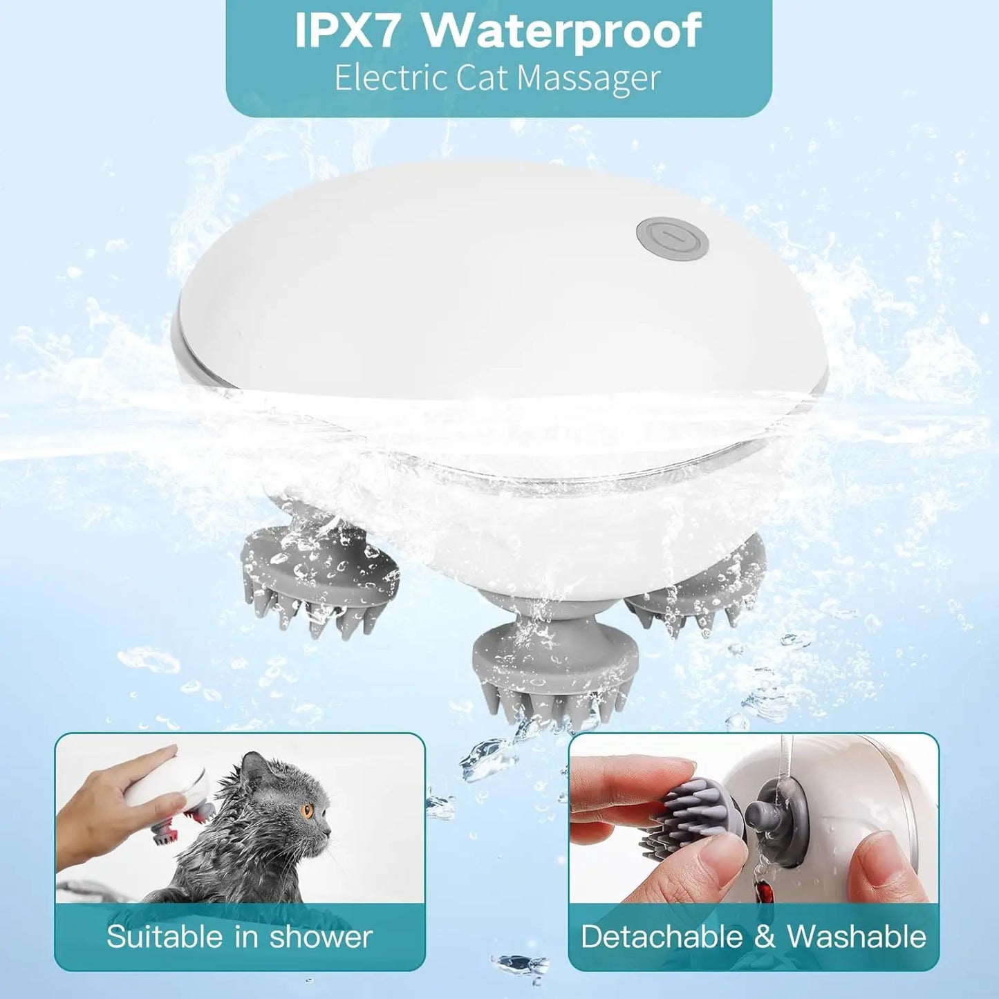 Electric grooming massager for cats and dogs