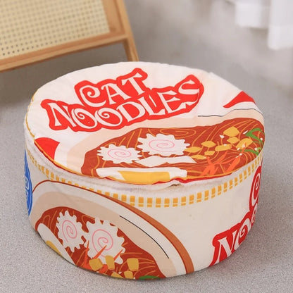 

Soft red ramen-style cat house