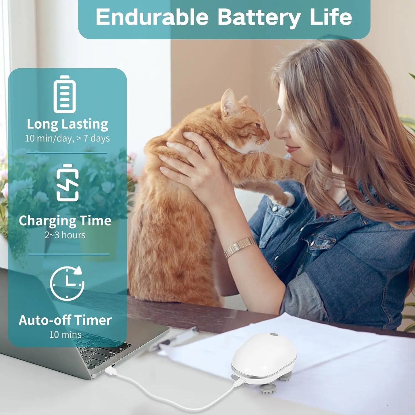 

Soft silicone massage heads for pets