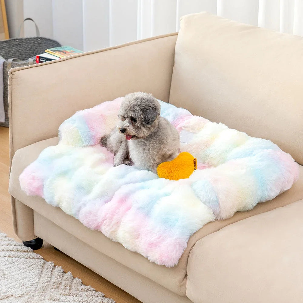 Ultra-soft plush dog bed faux fur cushion