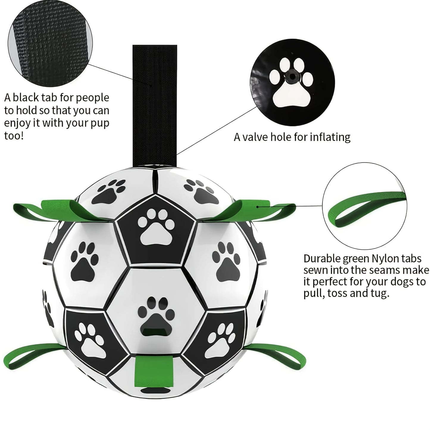 

Non-toxic chew-resistant dog ball for outdoor play