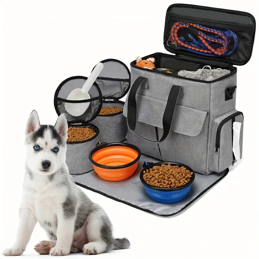 

Six-piece dog travel organizer bag