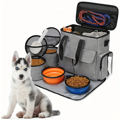 

Six-piece dog travel organizer bag