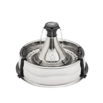 Stainless 360 Pet Fountain – 1 Gallon Water Dispenser for Dogs & Cats with Customizable Flow and Hair Filter