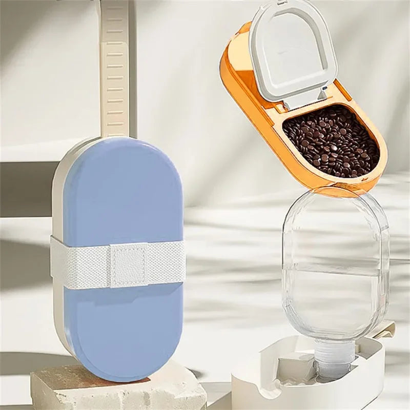 

Lightweight dog water bottle with collapsible feeding bowl