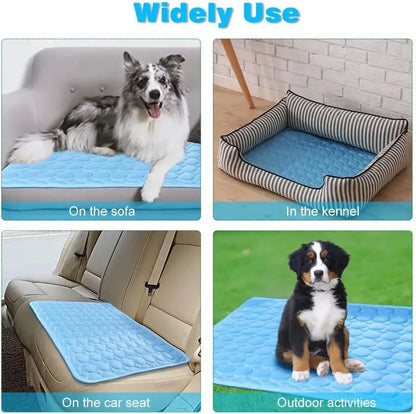 Dog Cooling Mat – Breathable Ice Silk Pet Bed for Summer, Dual-Sided Washable Cooling Blanket