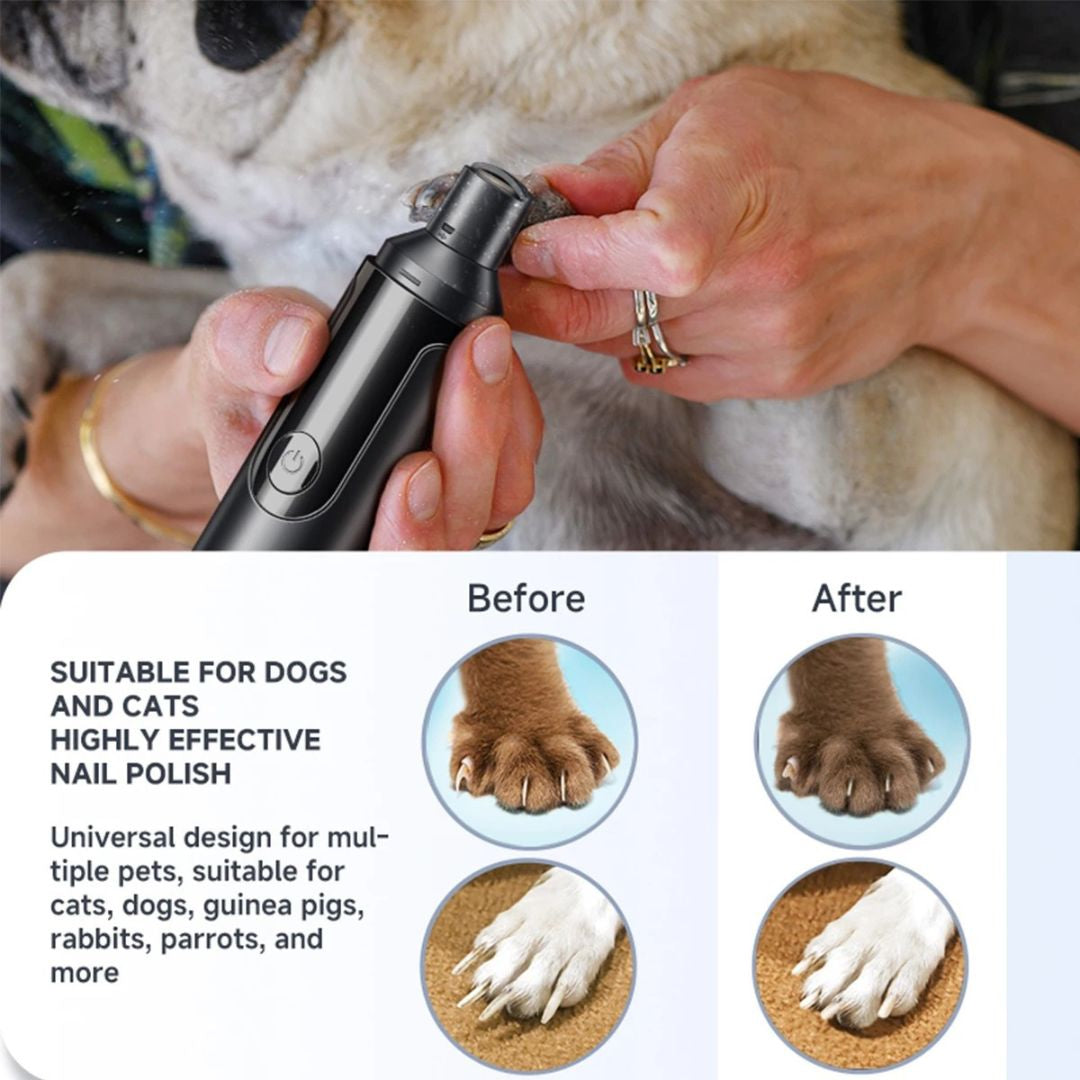Rechargeable Electric Pet Nail Grinder – Quiet Diamond Trimmer for Dogs & Cats