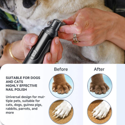Rechargeable Electric Pet Nail Grinder – Quiet Diamond Trimmer for Dogs & Cats