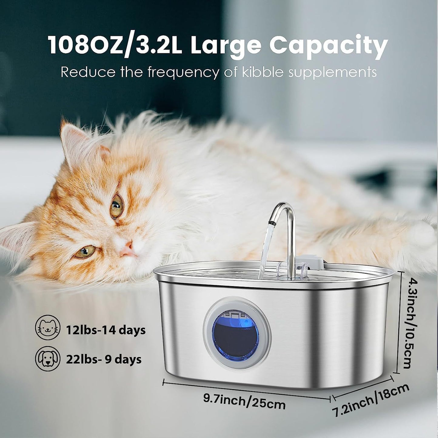 

Automatic circulating pet water feeder with transparent window