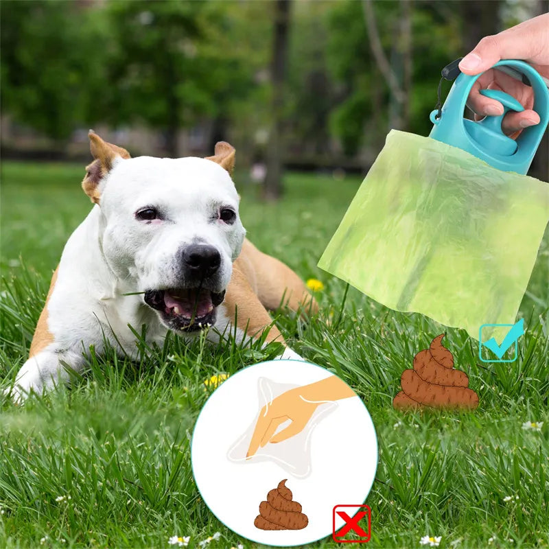 

Hands-free portable dog waste cleaner